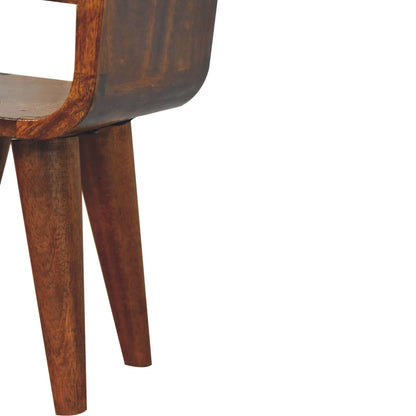 Chestnut Bedside Extra Mini Curve Lower