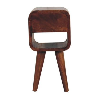 Chestnut Bedside Extra Mini Curve Lower
