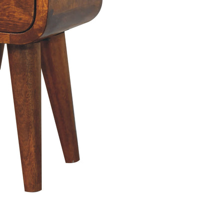 Chestnut Bedside Extra Mini Curved
