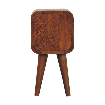 Chestnut Bedside Extra Mini Curved