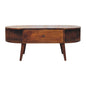 Chestnut Coffee Table Oval with 2 Drawers by Maple Manor, mango wood oval coffee table with central drawer