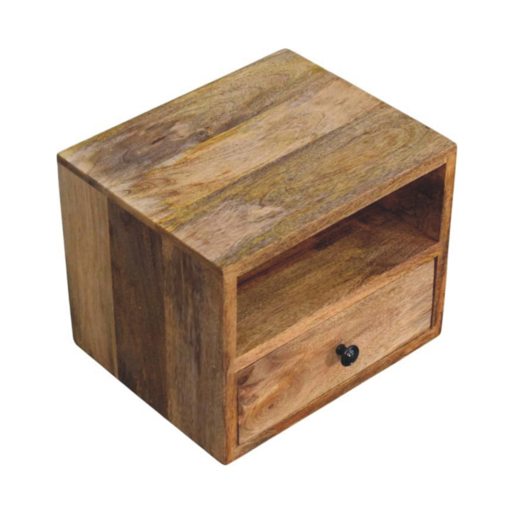 Wall Mounted Bedside Oak-ish Solis 1-Drawer