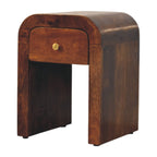 Chestnut Bedside Mini Darcy with Curved Edges