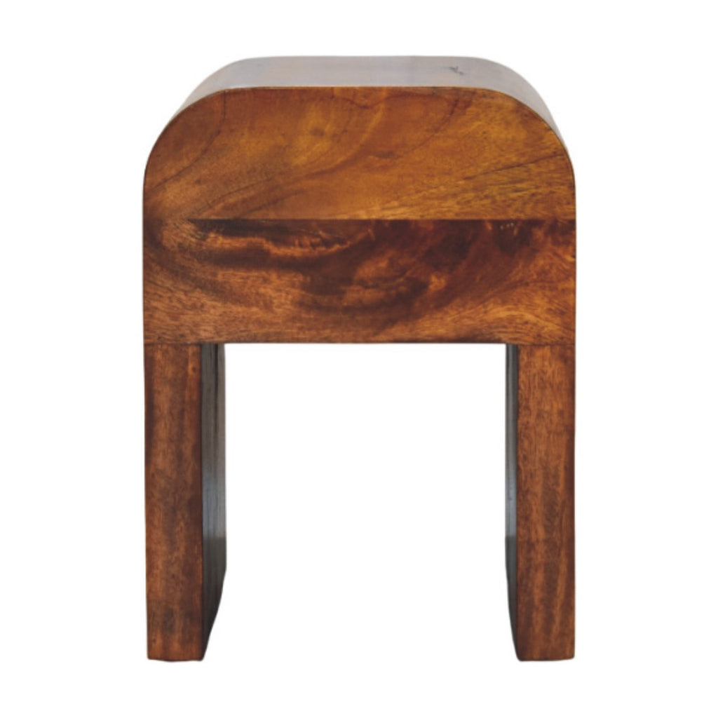 Chestnut Bedside Mini Darcy with Curved Edges