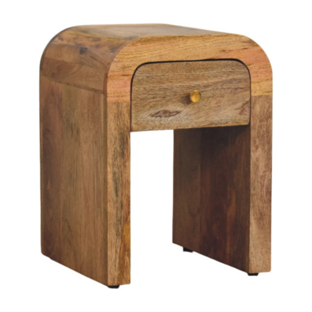 Oak-ish Bedside Mini Darcy with Curved Edges
