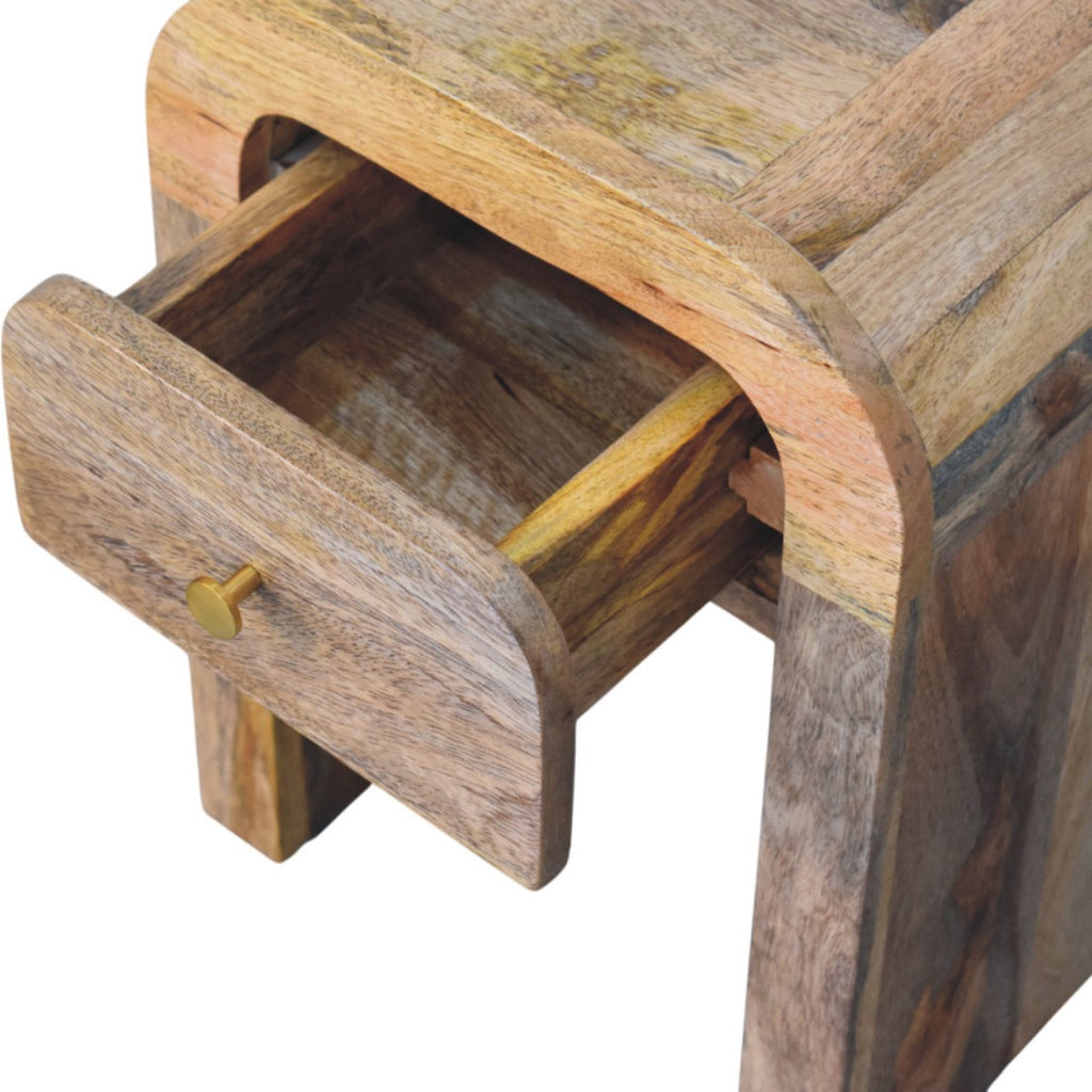 Oak-ish Bedside Mini Darcy with Curved Edges
