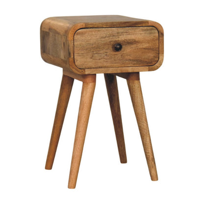 Oak-ish Bedside with 1 drawer - Avora Mini by Maple Manor, solid wood nightstand with round knob drawer