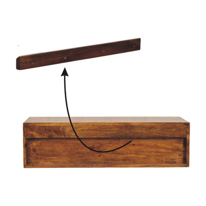 Wall Mounted Media Unit - Lunar 2 Drawer Chestnut