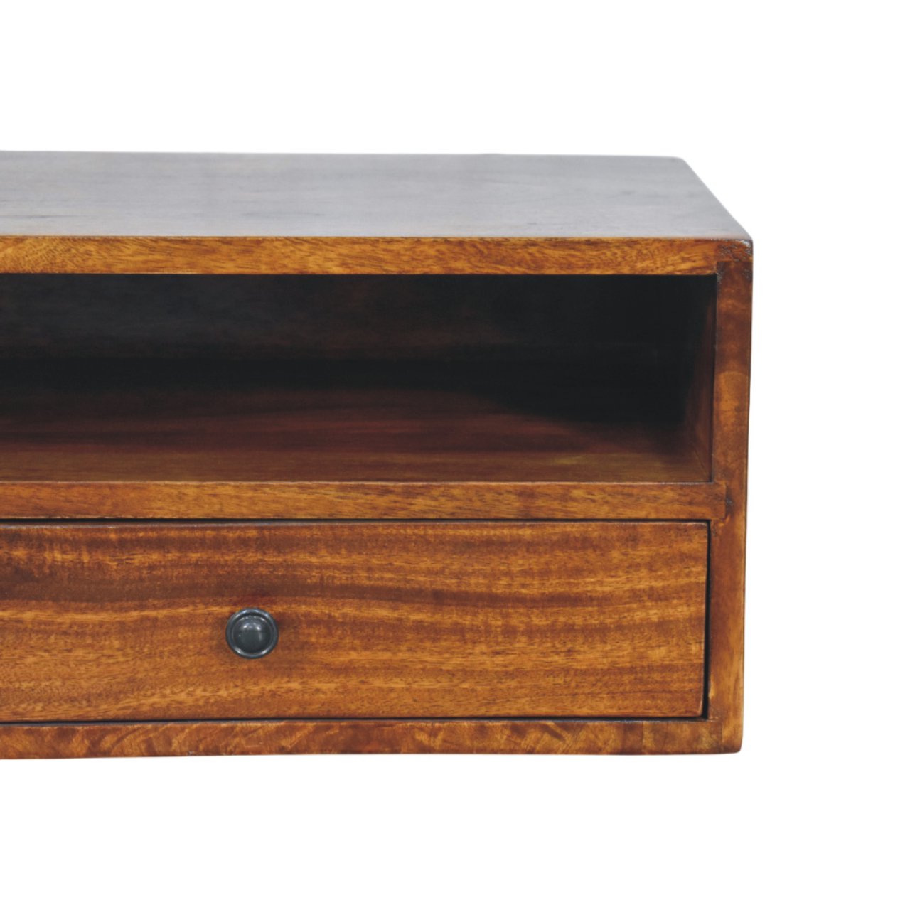 Wall Mounted Media Unit - Lunar 2 Drawer Chestnut