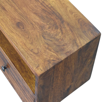 Wall Mounted Media Unit - Lunar 2 Drawer Chestnut