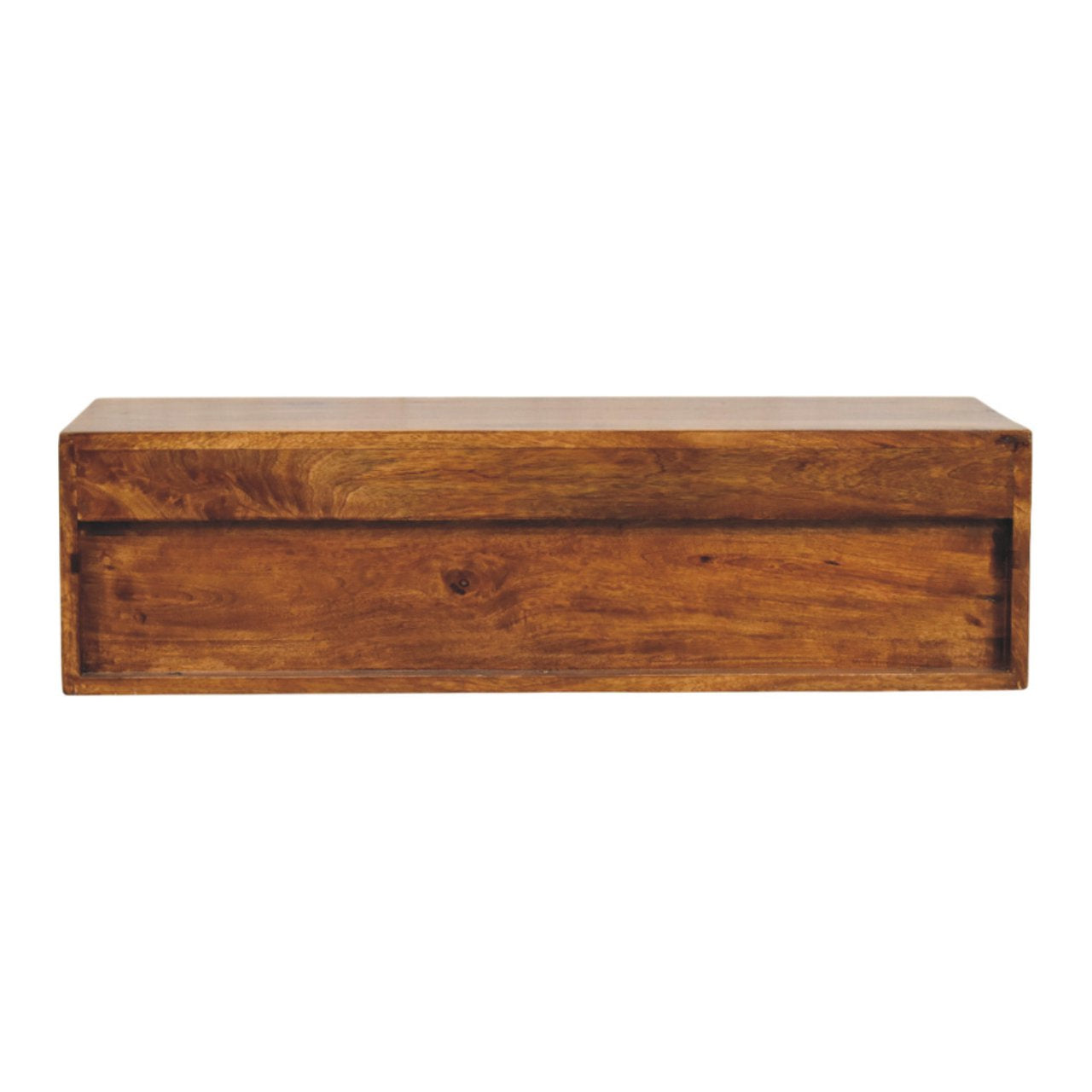 Wall Mounted Media Unit - Lunar 2 Drawer Chestnut