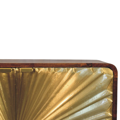 Chestnut Cabinet 2 Door Avora Brass Embossed