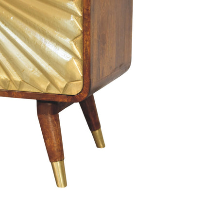 Chestnut Cabinet 2 Door Avora Brass Embossed