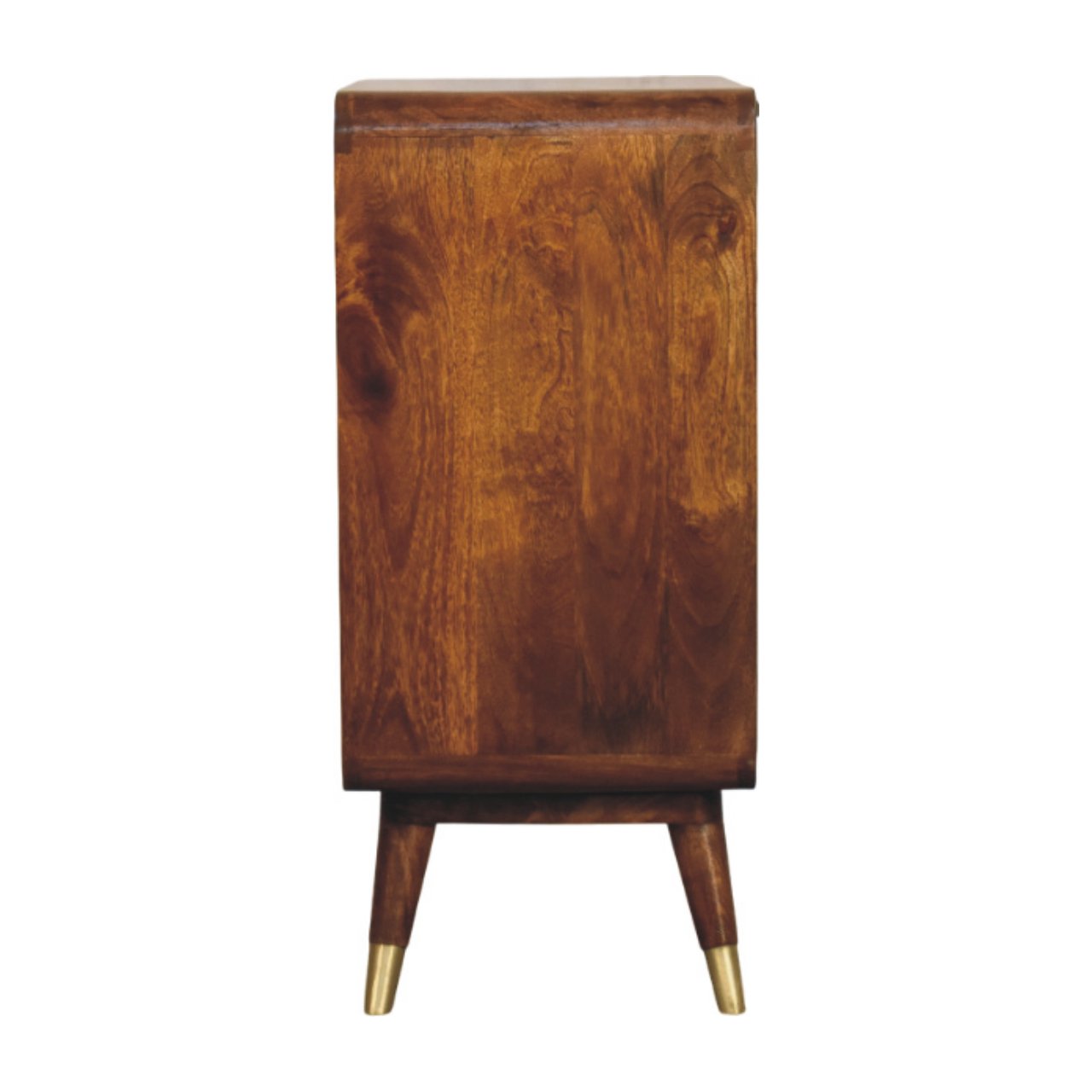 Chestnut Cabinet 2 Door Avora Brass Embossed