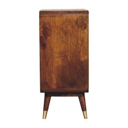 Chestnut Cabinet 2 Door Avora Brass Embossed