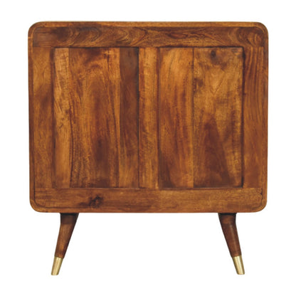 Chestnut Cabinet 2 Door Avora Brass Embossed