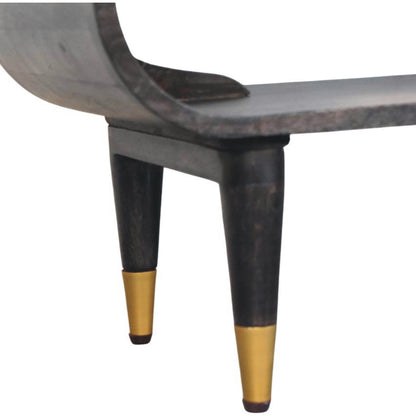 Curved Media Unit with Brass Accents