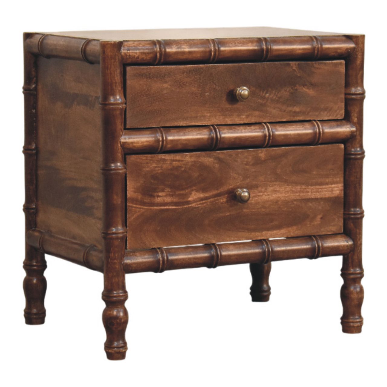 Bedside - Bamboo Frame in Roasted Almond by Maple Manor bedside table in solid wood, roasted almond finish