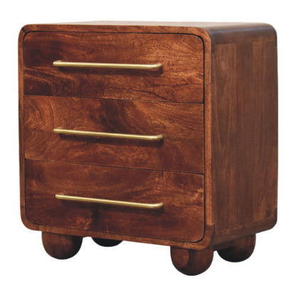 Chest of Drawers - Rounded by Maple Manor in mango wood, rounded cabinet with three drawer fronts.