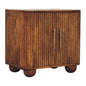 Mini Sideboard - Solis Fluted by Maple Manor, solid wood hallway storage with fluted doors and brass handles