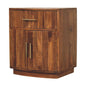 Bedside with Drawer - Solid Wood Curved Ribbed Maple Manor solid wood bedside table with ribbed curved drawer front