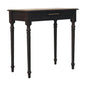 Writing Desk Cordelier Turned-Leg by Maple Manor with dark brown turned legs and front drawer