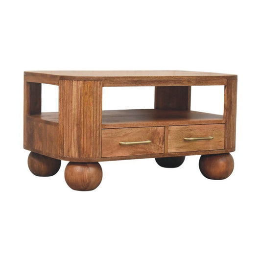 Coffee Table Briarwood Fluted by Maple Manor coffee table in solid wood with two drawers and fluted detailing