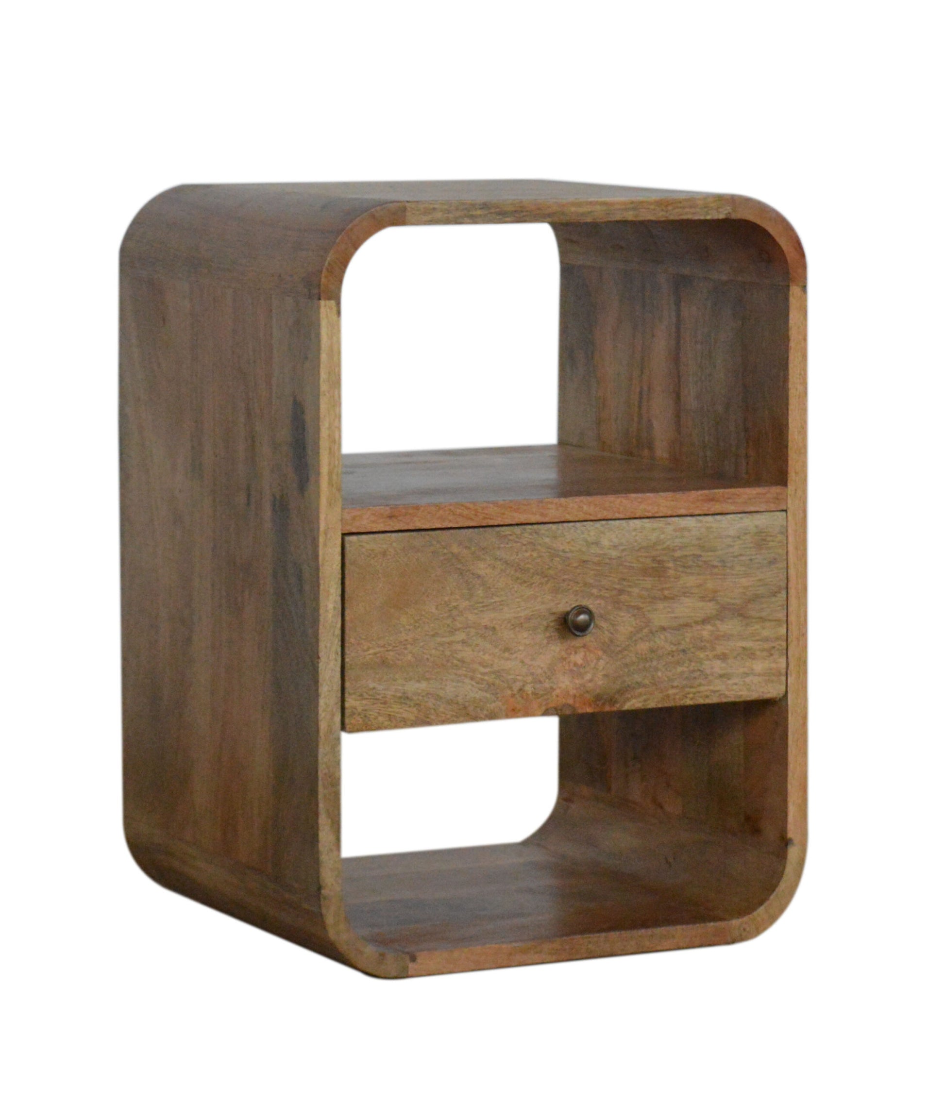 Bedside 1 Drawer London by Maple Manor mango wood bedside table with one drawer and round knob