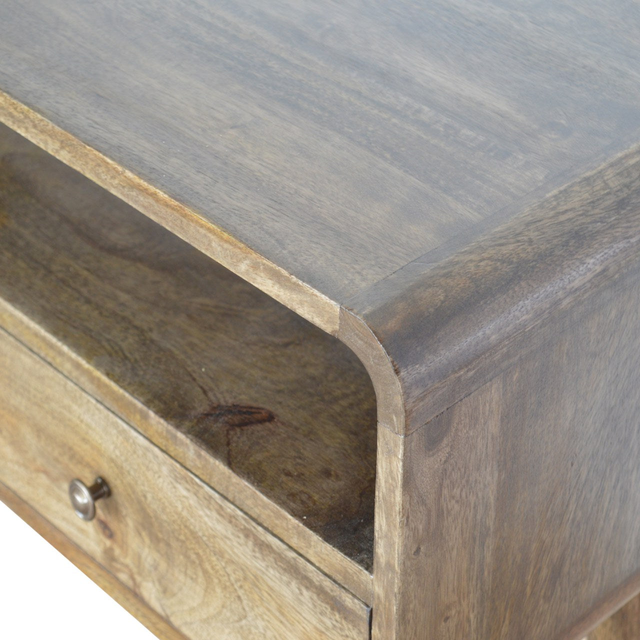 Console Table Curved Grey-wash