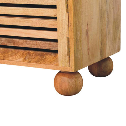Oak ish shoe rack with 2 drawers - Shutter