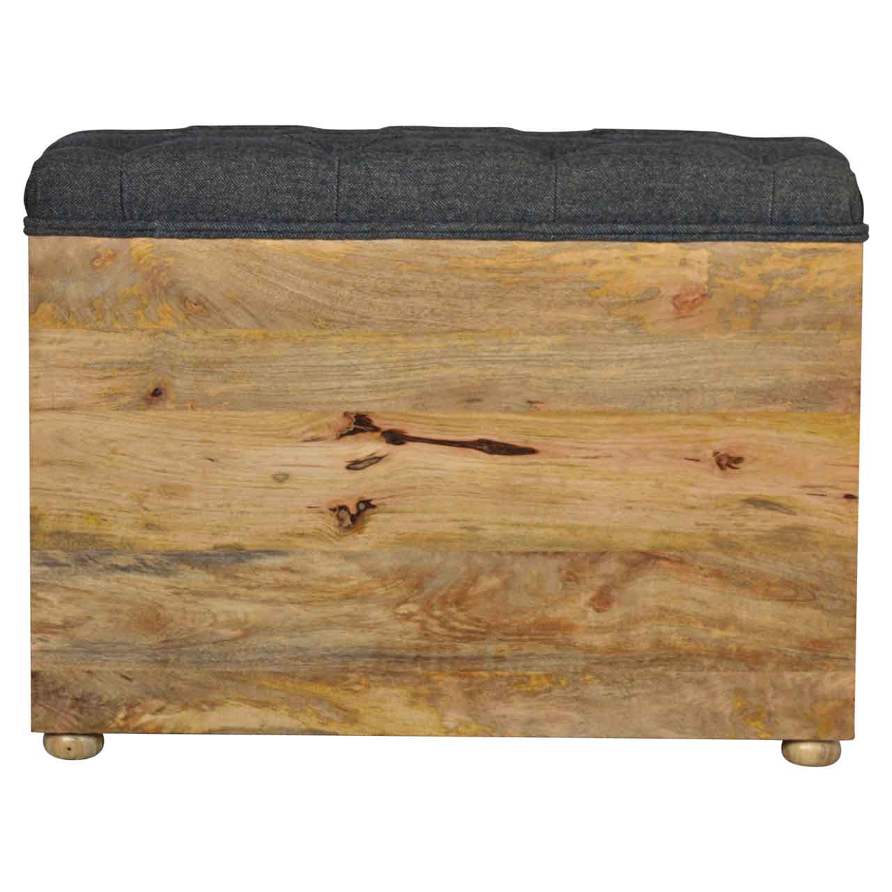 1 Drawer Bench - Black Tweed
