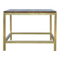 Coffee Table Rectangle Gold by Maple Manor, solid wood coffee table in gold finish with open lower shelf