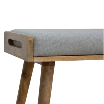 Footstool Grey Tweed Tray Style