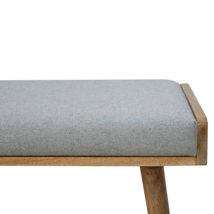 Footstool Grey Tweed Tray Style