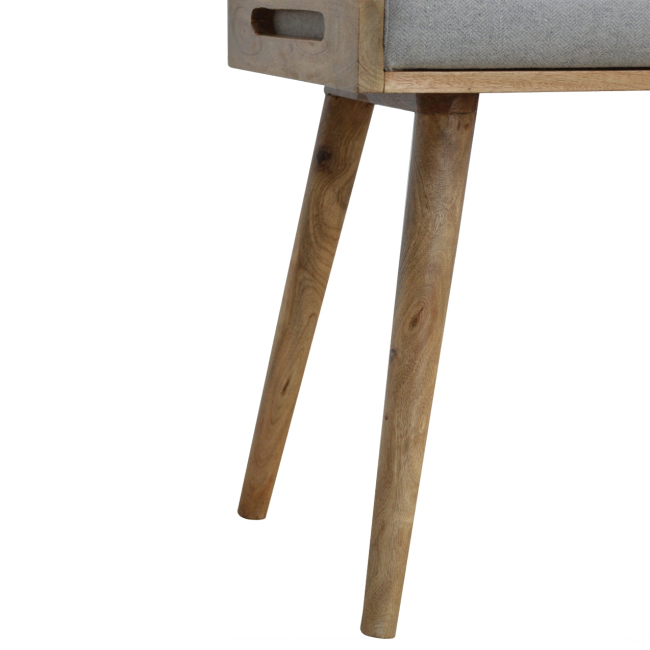 Footstool Grey Tweed Tray Style