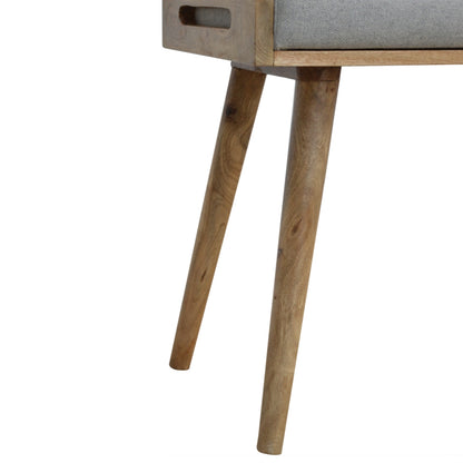 Footstool Grey Tweed Tray Style