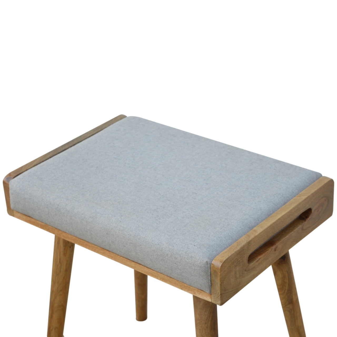 Footstool Grey Tweed Tray Style