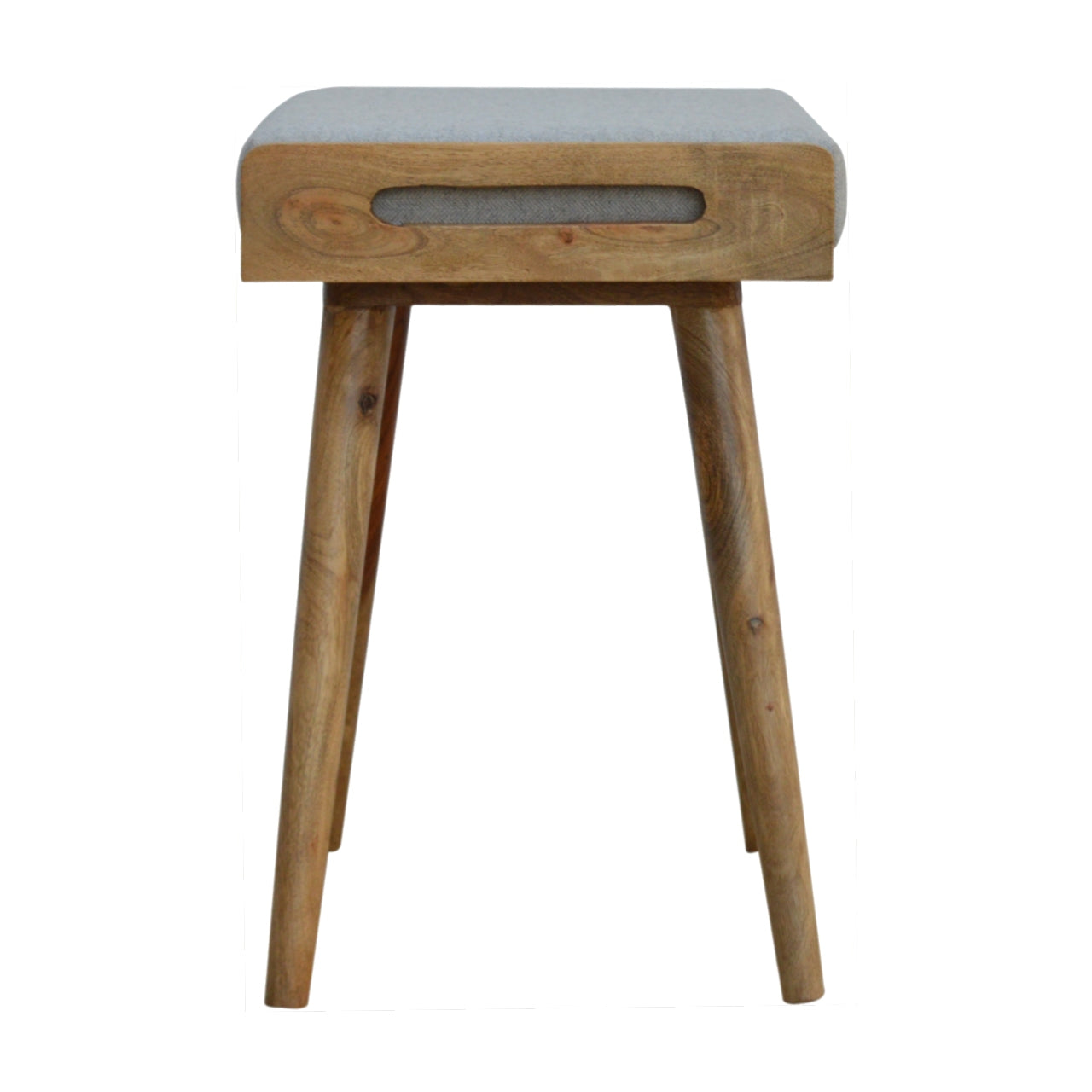 Footstool Grey Tweed Tray Style