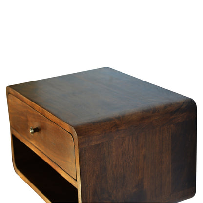 Floating Bedside Chestnut Curve