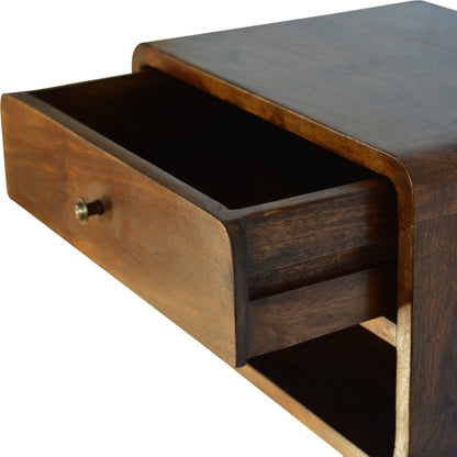 Floating Bedside Chestnut Curve