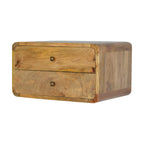 Oak-ish Bedside 2 Drawer Floating
