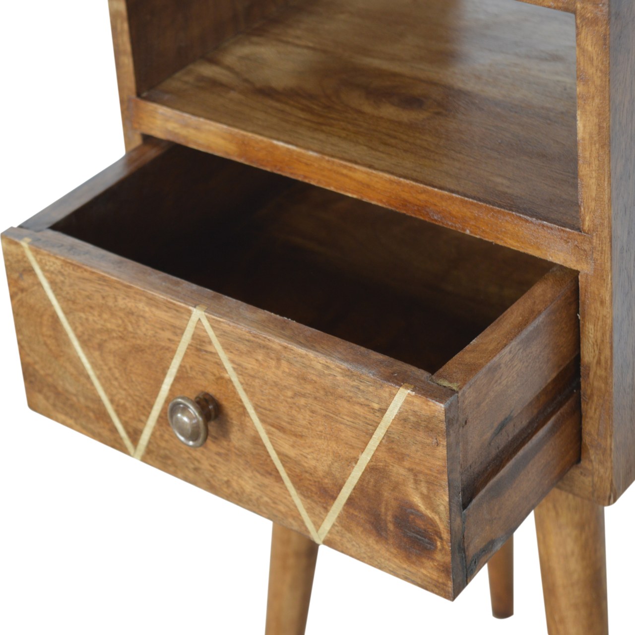 Mini Bedside Geo Brass